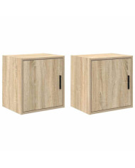 Armoires murales de garage 2 pcs chêne sonoma bois d'ingénierie | Mobilier & Déco
