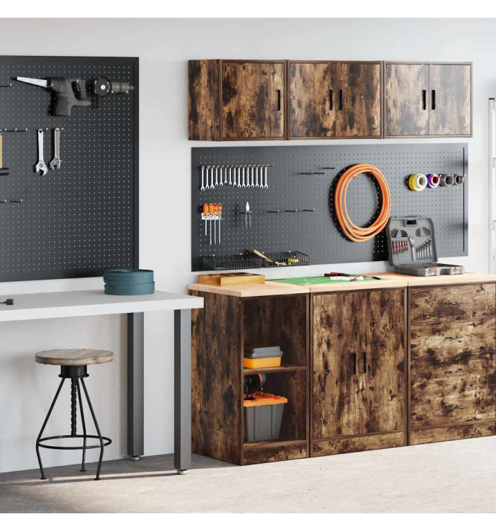 Armoires de garage 2 pcs chêne fumé bois d'ingénierie | Mobilier & Déco