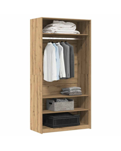 Garde-robe chêne artisanal 100x50x200 cm bois d'ingénierie | Mobilier & Déco