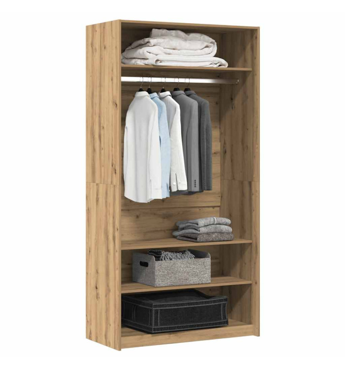 Garde-robe chêne artisanal 100x50x200 cm bois d'ingénierie | Mobilier & Déco