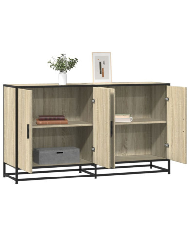 Buffet chêne sonoma 134x35x76 cm bois d'ingénierie | Mobilier & Déco