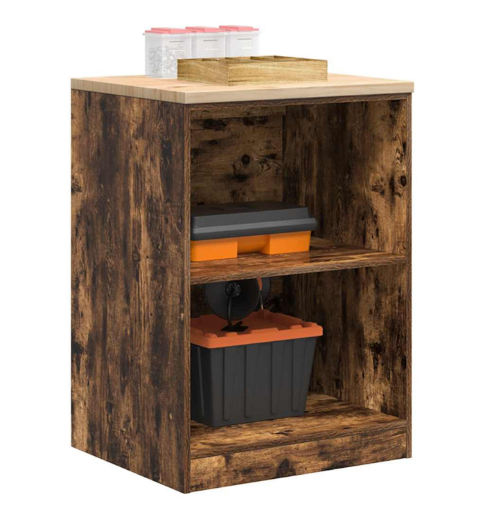 Armoire de rangement de garage chêne fumé 60x51x85 cm bois pin | Mobilier & Déco