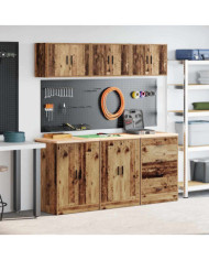 Armoires de garage 6 pcs vieux bois bois d'ingénierie | Mobilier & Déco