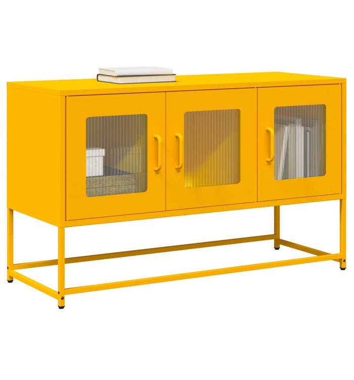 Meuble TV jaune moutarde 100,5x39x60,5 cm acier laminé à froid | Mobilier & Déco