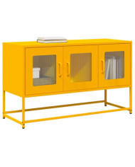 Meuble TV jaune moutarde 100,5x39x60,5 cm acier laminé à froid | Mobilier & Déco