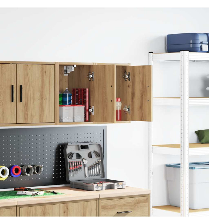 Armoires murales garage 2 pcs chêne artisanal bois d'ingénierie | Mobilier & Déco