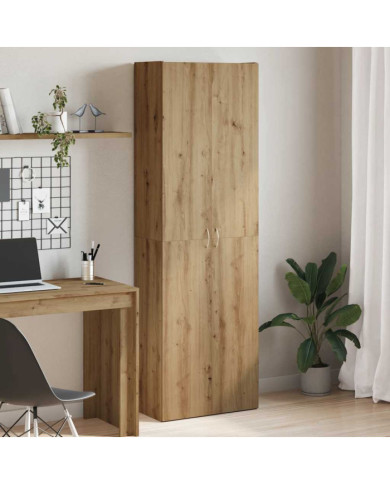 Buffet haut chêne artisanal 60x32x190 cm bois d'ingénierie | Mobilier & Déco