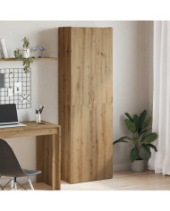 Buffet haut chêne artisanal 60x32x190 cm bois d'ingénierie | Mobilier & Déco