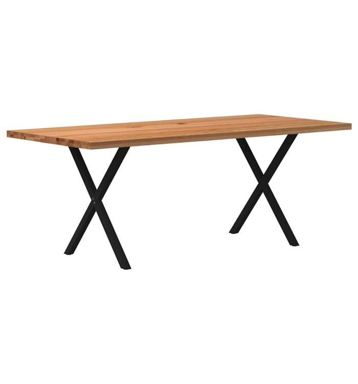 Table à manger marron clair bois de chêne massif rectangulaire | Mobilier & Déco