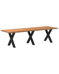 Table à manger marron clair bois de chêne massif rectangulaire | Mobilier & Déco