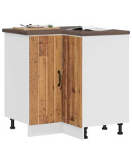 Armoire d'angle de cuisine Lucca vieux bois bois d'ingénierie | Mobilier & Déco