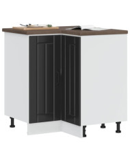 Armoire d'angle de cuisine Lucca noir bois d'ingénierie | Mobilier & Déco