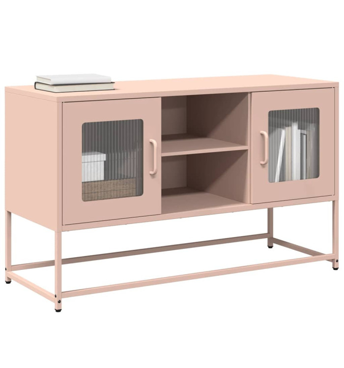 Meuble TV rose 100,5x39x60,5 cm acier | Mobilier & Déco