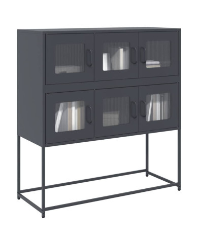 Buffet anthracite 100,5x39x107 cm acier laminé à froid | Mobilier & Déco