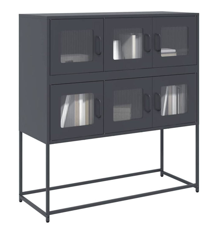 Buffet anthracite 100,5x39x107 cm acier laminé à froid | Mobilier & Déco