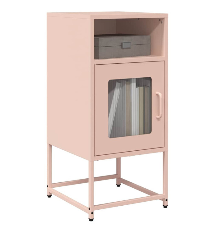 Table de chevet rose 36x39x78 cm acier laminé à froid | Mobilier & Déco