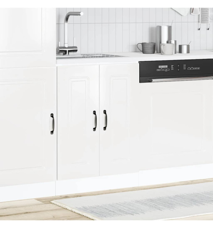 Meuble bas pour évier Kalmar blanc brillant 60x46x81,5 cm | Mobilier & Déco