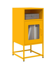 Table de chevet jaune moutarde 36x39x78 cm acier laminé à froid | Mobilier & Déco