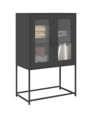 Buffet haut noir 68x39x107 cm acier | Mobilier & Déco