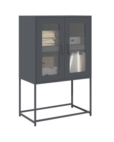 Buffet haut anthracite 68x39x107 cm acier | Mobilier & Déco
