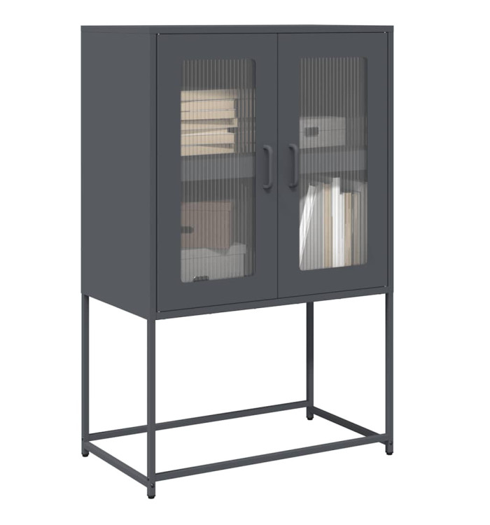 Buffet haut anthracite 68x39x107 cm acier | Mobilier & Déco