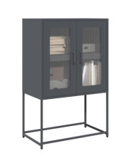 Buffet haut anthracite 68x39x107 cm acier | Mobilier & Déco