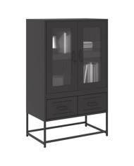 Buffet haut noir 68x39x111,5 cm acier | Mobilier & Déco