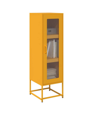 Buffet haut jaune moutarde 36x39x123 cm acier laminé à froid | Mobilier & Déco
