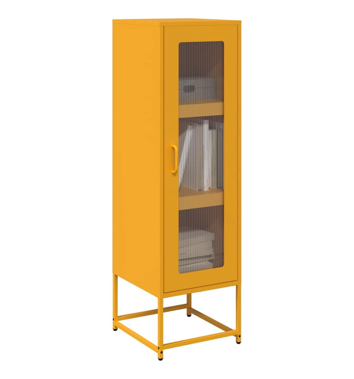 Buffet haut jaune moutarde 36x39x123 cm acier laminé à froid | Mobilier & Déco