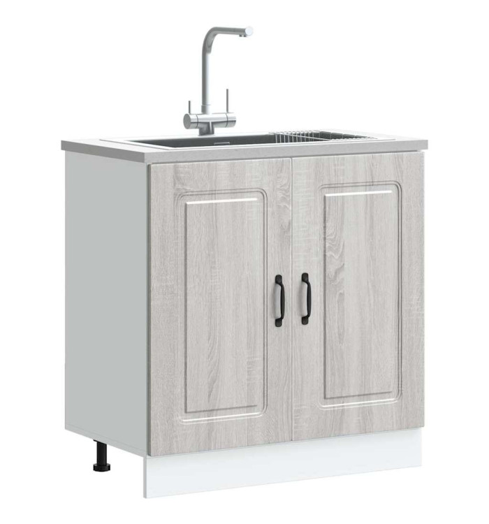 Meuble bas pour évier Kalmar chêne sonoma bois ingénierie | Mobilier & Déco