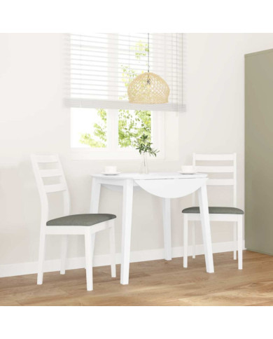 Chaises à manger coussins 2 pcs blanc bois massif caoutchouc | Mobilier & Déco
