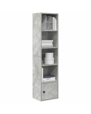 Bibliothèque gris béton 31x24x127 cm bois d'ingénierie | Mobilier & Déco