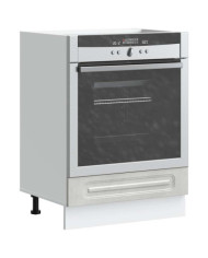 Armoire à four Kalmar gris béton bois d'ingénierie | Mobilier & Déco