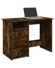 Bureau chêne fumé 102x50x75 cm bois d'ingénierie | Mobilier & Déco