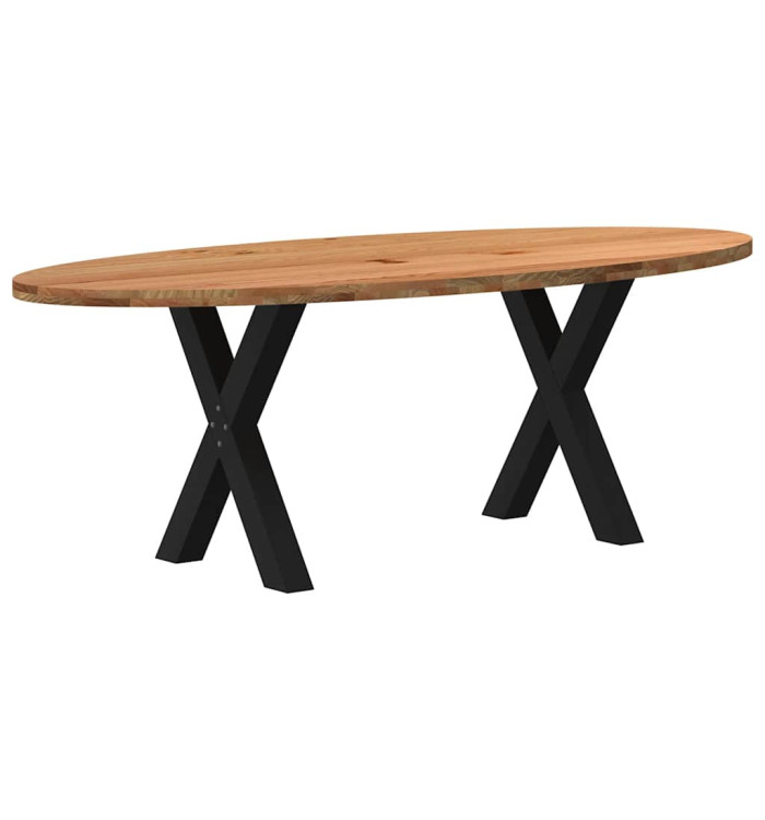 Table à manger 220x100x74 cm bois de chêne massif ovale | Mobilier & Déco