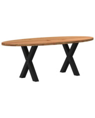 Table à manger 220x100x74 cm bois de chêne massif ovale | Mobilier & Déco
