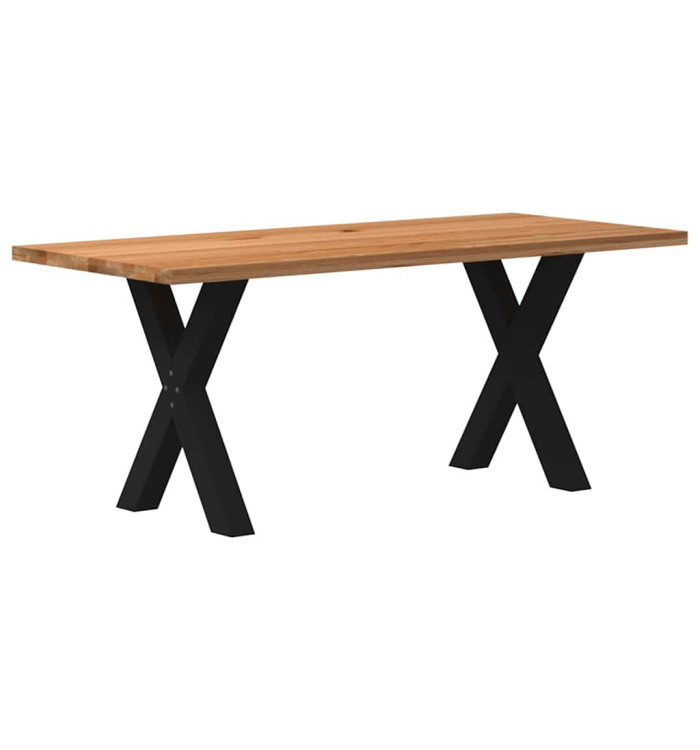 Table à manger marron clair bois de chêne massif rectangulaire | Mobilier & Déco
