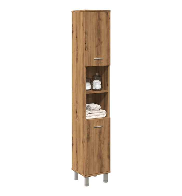Armoire de salle de bain chêne artisanal 30x30x179 cm | Mobilier & Déco