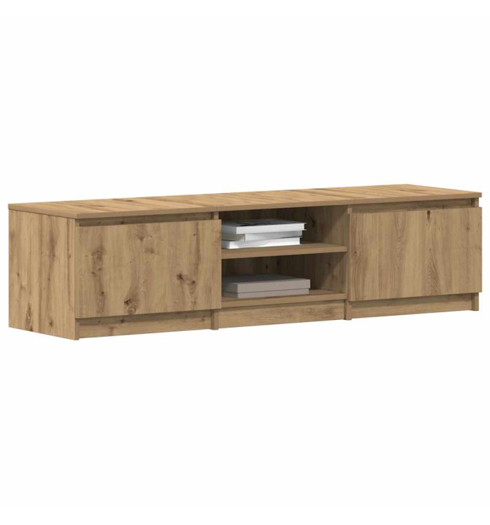 Meuble TV chêne artisanal 140x40x36 cm bois d'ingénierie | Mobilier & Déco