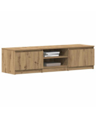 Meuble TV chêne artisanal 140x40x36 cm bois d'ingénierie | Mobilier & Déco