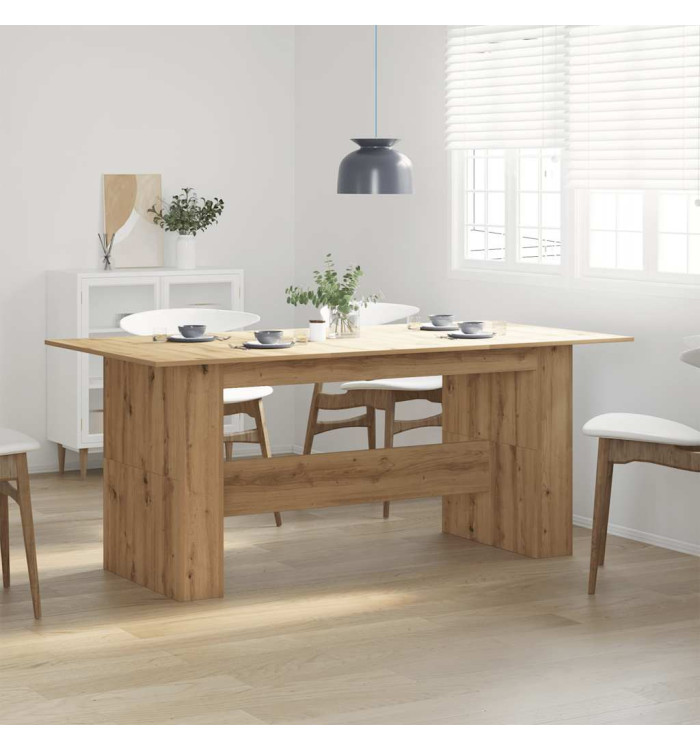 Table à manger chêne artisanal 180x90x76 cm bois d'ingénierie | Mobilier & Déco