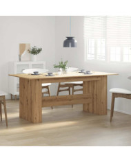 Table à manger chêne artisanal 180x90x76 cm bois d'ingénierie | Mobilier & Déco