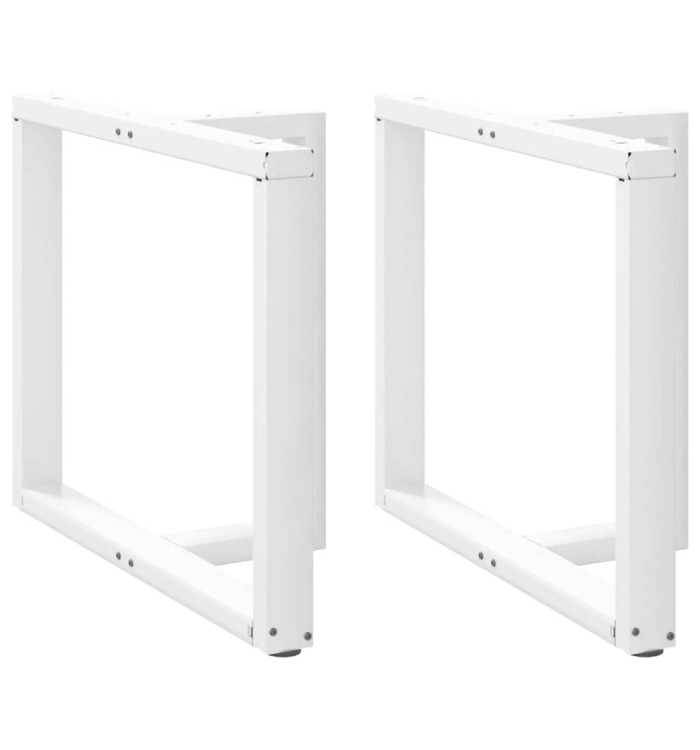 Pieds de table à manger en T, 2 pièces, blanc, 100 x 35 x (72-73) cm, acier | Mobilier & Déco