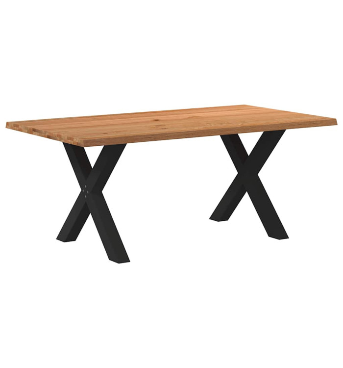 Table à manger marron clair bois de chêne massif rectangulaire | Mobilier & Déco