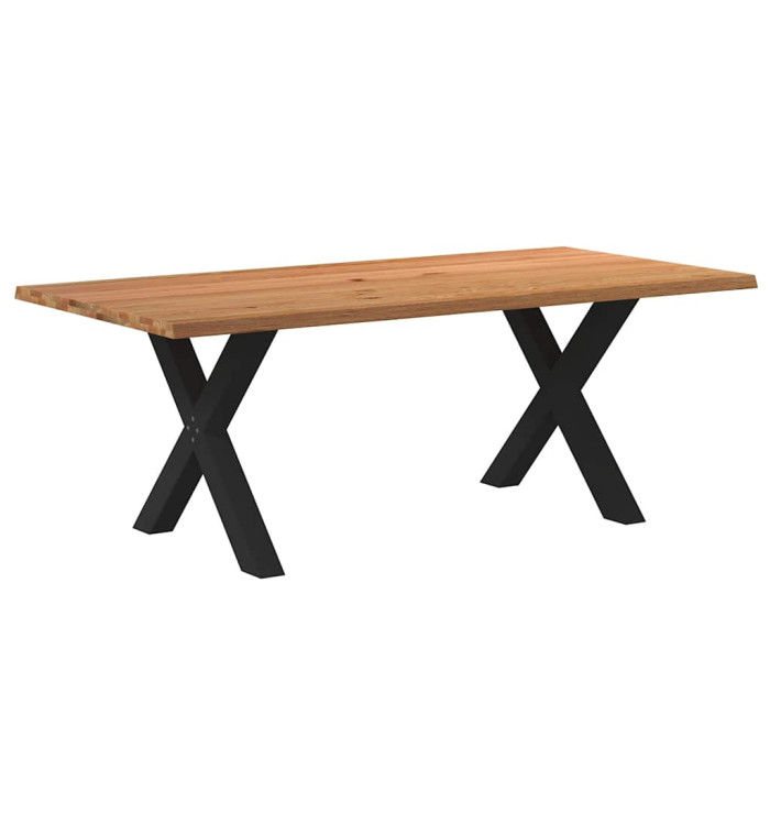 Table à manger bord naturel bois massif chêne rectangulaire | Mobilier & Déco