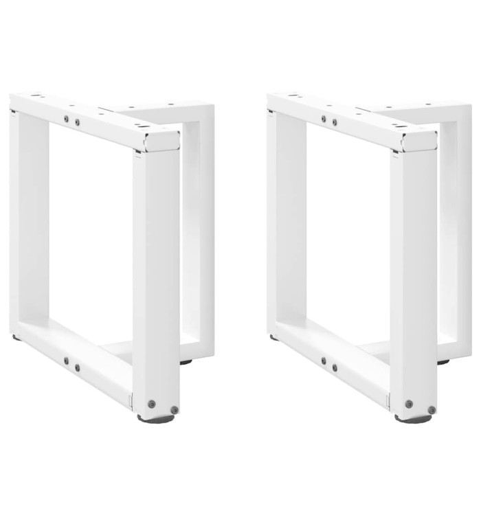 Pieds de table basse en T, 2 pièces, blanc, 50 x 25 x (42-43) cm, acier | Mobilier & Déco