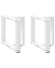 Pieds de table basse en T, 2 pièces, blanc, 50 x 25 x (42-43) cm, acier | Mobilier & Déco