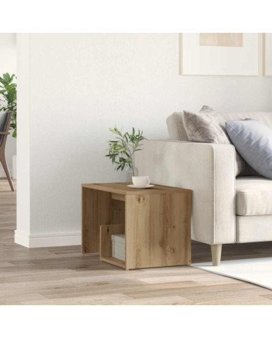Table d'appoint chêne artisanal 59x36x38 cm bois d'ingénierie | Mobilier & Déco
