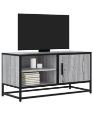 Meuble TV sonoma gris 80x34,5x40 cm bois d'ingénierie et métal | Mobilier & Déco