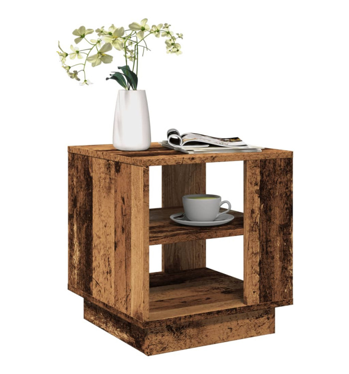 Table basse vieux bois 40x40x43 cm bois d'ingénierie | Mobilier & Déco